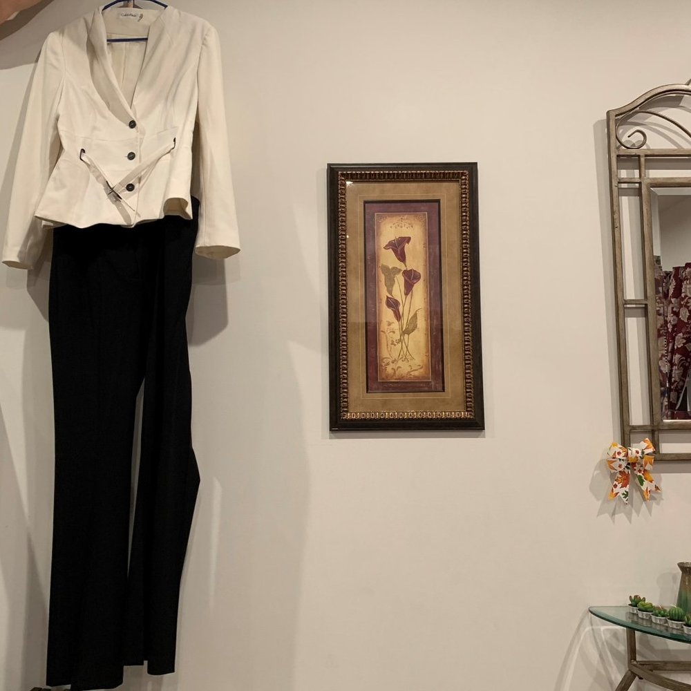 Black and White Calvin Klein Pants Suit